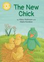 "The New Chick" von Hilary Robinson und Edyta Karaban. Illustration von Küken und grünem Vogel im Gras.