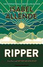 Text: "ISABEL ALLENDE", "RIPPER", "THE INTERNATIONALLY BESTSELLING AUTHOR". Illustration: Sonne, Brücke, Wellen, Wolken.