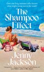 „The Shampoo Effect“ von Jenny Jackson. Strandgemälde mit Frau auf einem bunten Liegestuhl am Meer.
