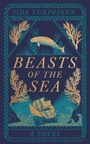 "BEASTS OF THE SEA" steht in großen Buchstaben, darunter "A NOVEL". Ein Schiff und Seetiere sind illustriert.