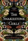 Text: "An absolute triumph" - A.K. Benedict. "The Snakestone Girls", Kit Whitfield. 
Illustration mit Blumen und Skeletten.
