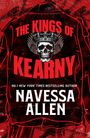 'THE KINGS OF KEARNY' steht in Rot auf einer Lederjacke. Ein Totenkopf mit Krone ist abgebildet. Darunter 'NAVESSA ALLEN'.
