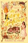 "Cover To Be Revealed", "My Fairy Godlover", "Nadia El-Fassi" auf pinkem Hintergrund mit funkelnden Sternen.