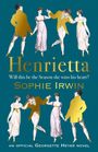 Titel "Henrietta", Untertitel: "Will this be the Season she wins his heart?" Autor: "Sophie Irwin". Illustration von tanzenden Paaren.