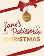Text: "Jane's Patisserie Christmas", "Final cover coming soon". Design: rote Schleifen, goldene Kugel, Herzen in rot und grün.