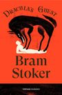 „Dracula's Guest“, Bram Stoker. Schwarzer Wolf über weißer Person auf rotem Hintergrund.