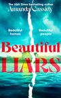 "Beautiful homes, Beautiful people" und "Beautiful Liars". Ein Haus an einem blauen See mit einem zerrissenen Effekt.