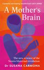 "A Mother's Brain" und "Dr Susana Carmona". Bunte Illustration: Frau hält ein Baby in stilisierten Formen.
