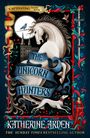 Text: "Captivating Naomi Novik", "The Unicorn Hunters", "Katherine Arden". Illustration: Ein Einhorn, Mond, Schloss, Hund und Frau.
