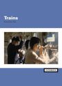 Oben steht "Trains" und "Genevieve Yue". Eine Frau schaut nachdenklich aus einem Zugfenster. Rechts unten "CUTAWAYS".