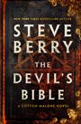 STEVE BERRY, THE DEVIL'S BIBLE, A Cotton Malone Novel. Dunkler Hintergrund, verzierte goldene Ecken.