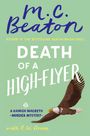 „Death of a High-Flyer“, „M.C. Beaton“, Adler fliegt vor grünem Hintergrund.