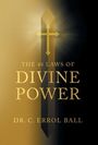 "The 48 Laws of Divine Power" und "Dr. C. Errol Ball". Ein Kreuz mit Schwert auf gold-schwarzem Hintergrund.