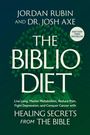 "THE BIBLIO DIET" von Jordan Rubin und Dr. Josh Axe. Grüner Hintergrund, Baumgrafik, Bestseller-Emblem.