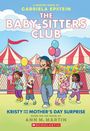 "THE BABY-SITTERS CLUB", fröhliche Gruppe von Kindern mit Ballons vor einem bunten Zirkuszelt, wolkiger Himmel.