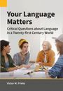 Titel: Your Language Matters. Untertitel über kritische Fragen zur Sprache. Vier lachende Personen an einem Tisch.