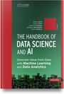 "The Handbook of Data Science and AI" in Weiß auf grünem Hintergrund, rote Details, binärer Code unten.