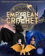 "Official Empyrean Crochet: Legends of Basgiath." Vier gehäkelte Figuren: ein schwarzer Drache, ein blauer Drache, ein goldener Drache und zwei Menschen.