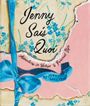 "Jenny Saïs Quoi", "Adventures in Vintage & Personal Style". Illustration mit blauen Blumen und Schleife auf rosa Hintergrund.