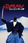 Text: "Samurai Penguin". Eine Illustration zeigt einen Pinguin im Samurai-Gewand mit erhobenem Schwert vor schneebedeckter Kulisse.