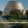 "Texas Trails & Glass Pyramids: Creating the San Antonio Botanical Garden" vor Glaspyramiden und üppiger Vegetation.