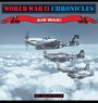 "World War II Chronicles: Air War!" in roten und blauen Buchstaben. Vier Jagdflugzeuge fliegen über Wolken.