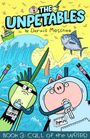 Titel: THE UNPETABLES. Autor: Dennis Messner. Buch 3: CALL OF THE WEIRD. Humorvolle Cartoon-Tiere vor einer großen Welle.