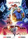 "(dis)orderly". Unten: "Chris Hayden", "Sam Fonseca". Dynamische Figuren fliegen vor einem großen Gebäude. Comic-Stil.
