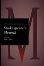 "Aapproaches to Teaching Shakespeare's Macbeth" von David J. Baker. Großes 'M' im Hintergrund auf dunklem Grund.