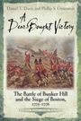 Text: "A Dear-Bought Victory: The Battle of Bunker Hill and the Siege of Boston, 1775-1776." Illustration: Soldaten in Kampfszene.