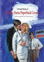Text: "A Pictorial History of Classic Nurse Paperback Covers" von Zaddick Longenbach und Daniel Herman. Illustration: Eine Frau in weißem Kittel steht zwischen zwei Männern, einer lehnt sich zu ihr, der andere sieht besorgt aus.