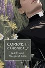 Text: "CORPSE IN CANONICALS, G.D.H. and Margaret Cole". 

Illustration: Kleriker liegt in Wiese mit Blumen.