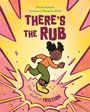 "There's the Rub", "The Hidden World of Friction". Ein fröhliches Kind springt, umgeben von bunten, dynamischen Formen.
