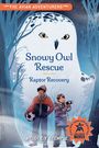 "Snowy Owl Rescue: Raptor Recovery" von Heidi E.Y. Stemple. Illustrationen: Schneeeule, zwei Kinder im Winterwald.