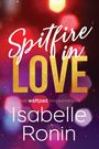 "Spitfire in Love", "The Wattpad Phenomenon", "Isabelle Ronin". Farbenfrohe Lichter im Hintergrund.