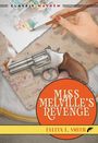 „Miss Melville’s Revenge“ von Evelyn E. Smith. Illustration: Hand malt, daneben ein Revolver.
