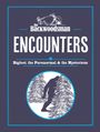 "The Backwoodsman Encounters: Bigfoot, the Paranormal & the Mysterious." Illustration eines Bigfoot zwischen Bäumen.