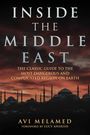 Text: "Inside the Middle East; The Classic Guide to the Most Dangerous and Complicated Region on Earth; Avi Melamed."  
Himmel mit Moschee-Silhouette.