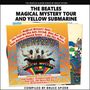 THE BEATLES MAGICAL MYSTERY TOUR AND YELLOW SUBMARINE. Bild von psychedelischem Albumcover mit farbenfrohen Illustrationen.