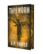 Buchtitel: "TAPEWORM". Untertitel: "A VAMPIRE NOVEL". Autor: A. P. THAYER. Illustration mit einem wurmartigen Wesen.