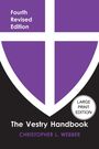 "Fourth Revised Edition", "The Vestry Handbook", "Christopher L. Webber", violettes Schild mit weißem Kreuz darunter.