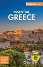 "Essential Greece", "Easy Planning", "Experts in Travel for 90 Years". Blick auf die Akropolis bei Tageslicht, blau-gelber Himmel.
