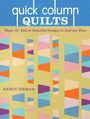 "Quick Column Quilts. Make 12+ Bold & Beautiful Designs in Half the Time. Nancy Zieman." Bunte Patchwork-Muster im Hintergrund.
