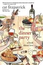 „the dinner party – a book about love“. Illustration von gedecktem Tisch, Hände, Getränke, Essen und Weinflasche.