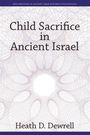 "Child Sacrifice in Ancient Israel" steht groß geschrieben. Oben ist eine hellblaue Titelzeile. Hintergrund aus Linienmustern.