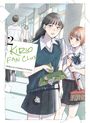 "Vol. 2 Kirio Fan Club, Chikyu no Osakana Ponchan." Zwei Schülerinnen mit Besen und Kehrschaufel in einem Schulflur.