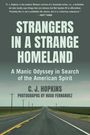 "STRANGERS IN A STRANGE HOMELAND" in großen Buchstaben. Darunter eine gerade Landstraße, die in der Ferne verschwindet.