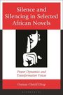 Buchtitel: Silence and Silencing in Selected African Novels. Autor: Oumar Chérif Diop. Darunter Illustration eines Gesichts mit Finger vor den Lippen.