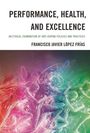 "Performance, Health, and Excellence" oben; dynamische, bunte abstrakte Linien und Formen unten.