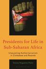Text: "Presidents for Life in Sub-Saharan Africa", "Unpuzzling Authoritarianism in Zimbabwe and Rwanda", "Teresa Nogueira Pinto". Eine Faust mit der Flagge von Simbabwe.